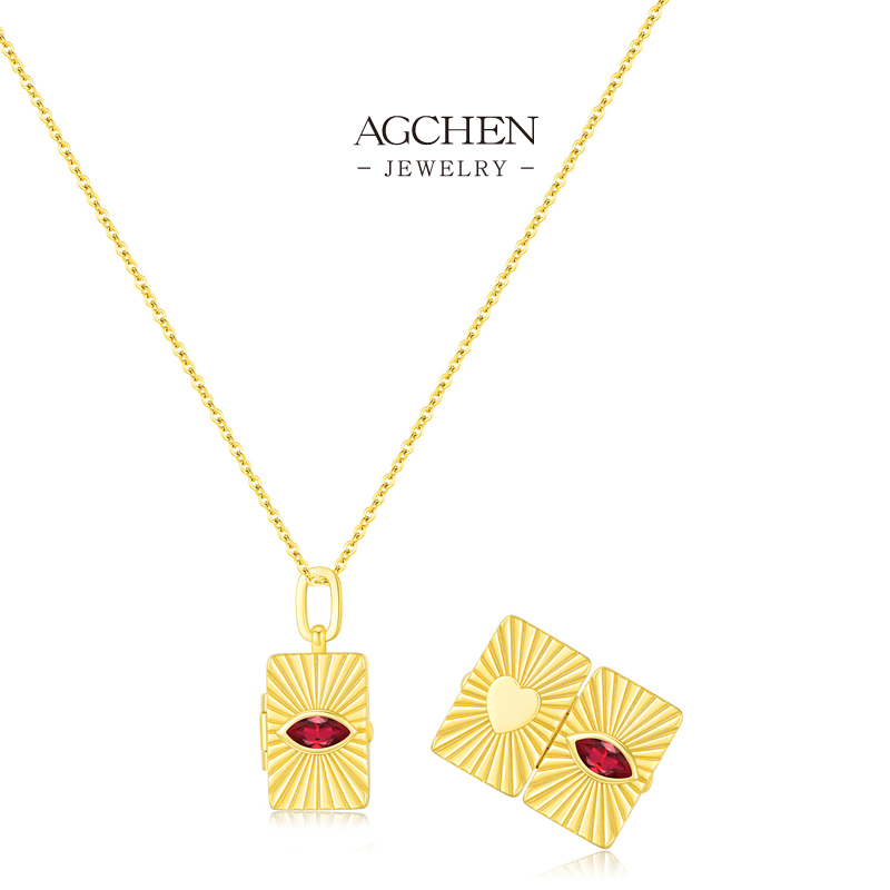 AGCHEN Hinged Locket Necklace 925 Sterling Silver Secret Keepsake Pendant Jewelry AGRHN1622