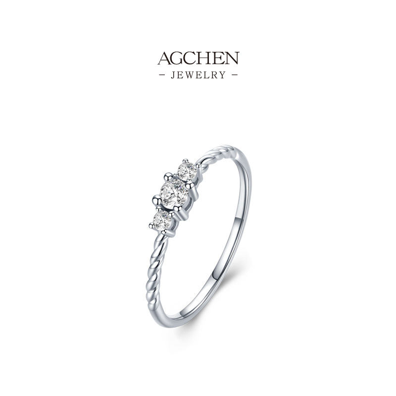 AGCHEN JEWELRY Nature Inspired Ring 925 Sterling Silver Organic Motif Jewelry AGRHR906