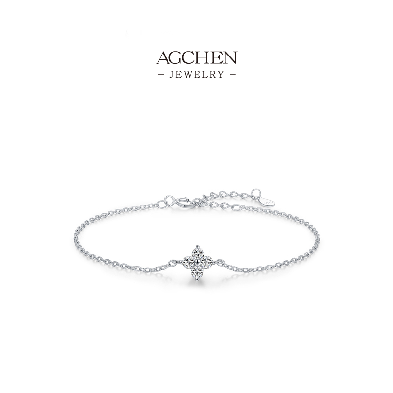 AGCHEN Floral Charm Bracelet 925 Sterling Silver Garden Inspired Jewelry Collection AGRHB1726