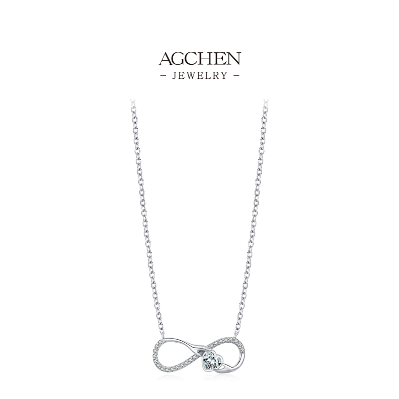 AGCHEN Infinity Pendant Necklace in 925 Sterling Silver  Eternal Love Gift AGRHN1489