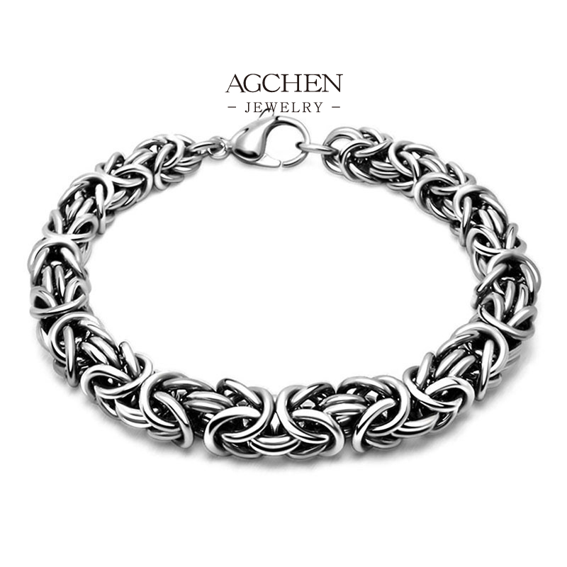 AGCHEN Men's Stainless Steel Link Bracelet Factory Price Small MOQ Supplier AGCE367 