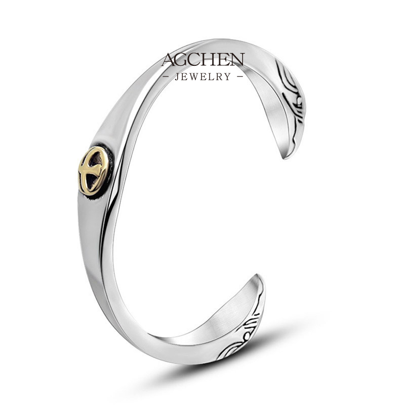 AGCHEN Men&rsquo;s Stainless Steel Bangle Bracelet Direct Factory Price OEM Service AGSZ028