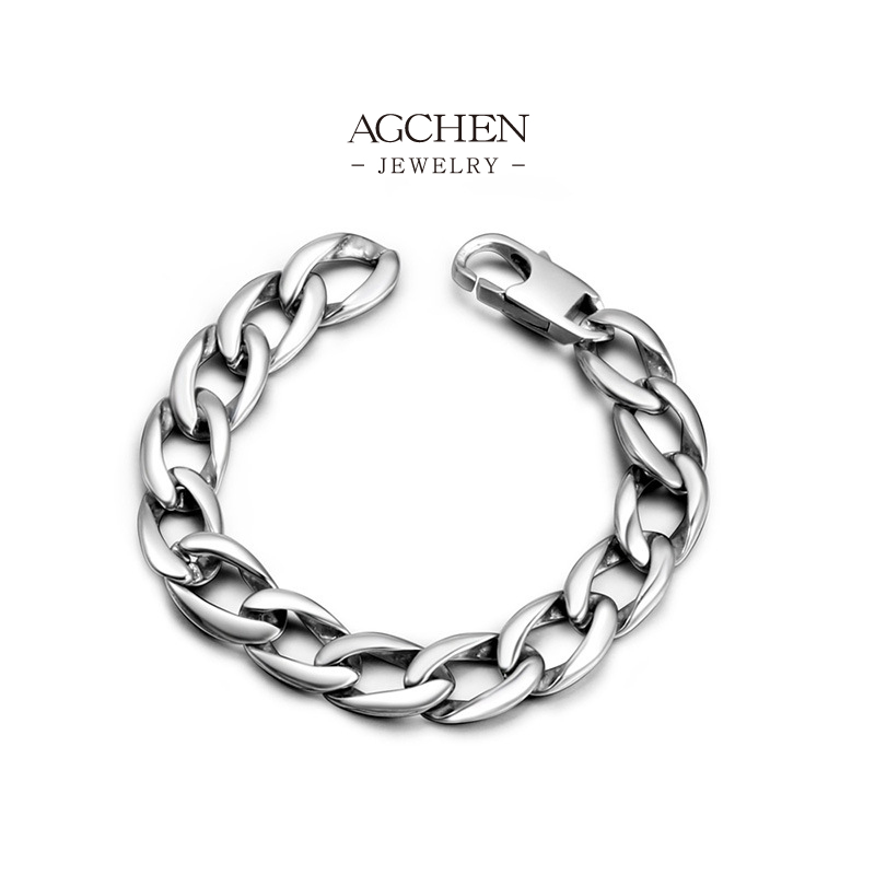 AGCHEN Men's Stainless Steel Cuff Bracelet Low MOQ Custom Design AGCE160
