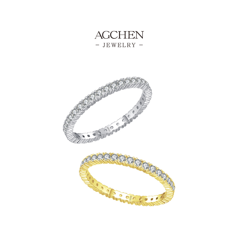 AGCHEN 925 Silver Stackable Ring Set Everyday Layering Jewelry Nickel Free Wholesale Supplier AGRHR1417