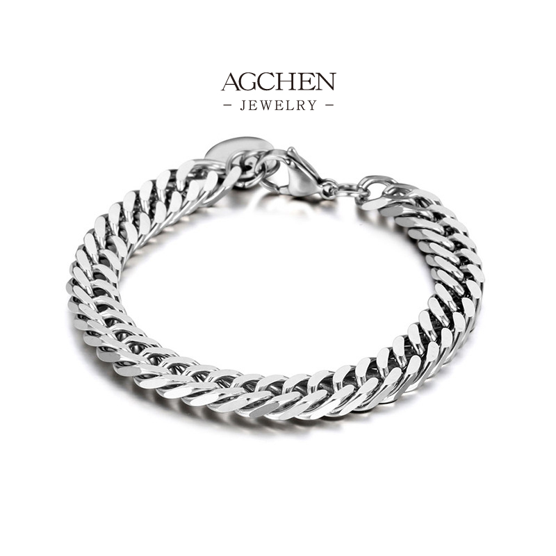 AGCHEN Men's Stainless Steel Chain Bracelet Factory Price Small MOQ Supplier AGYL139