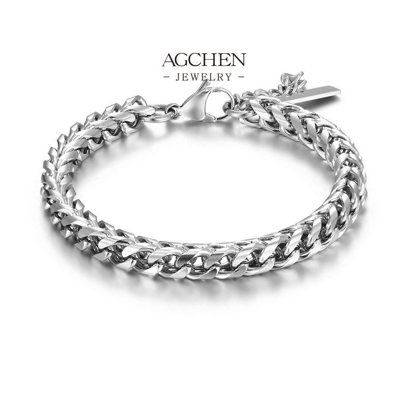 AGCHEN Men's Stainless Steel Wristband Trade Price Jewelry Manufacturer AGYL605