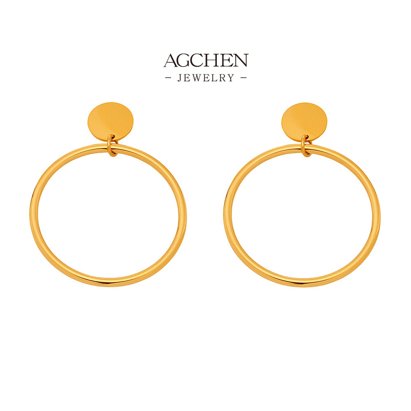 AGCHEN Stainless Steel Round Classic Hoop Earrings Timeless Everyday Jewelry Small MOQ AGF244