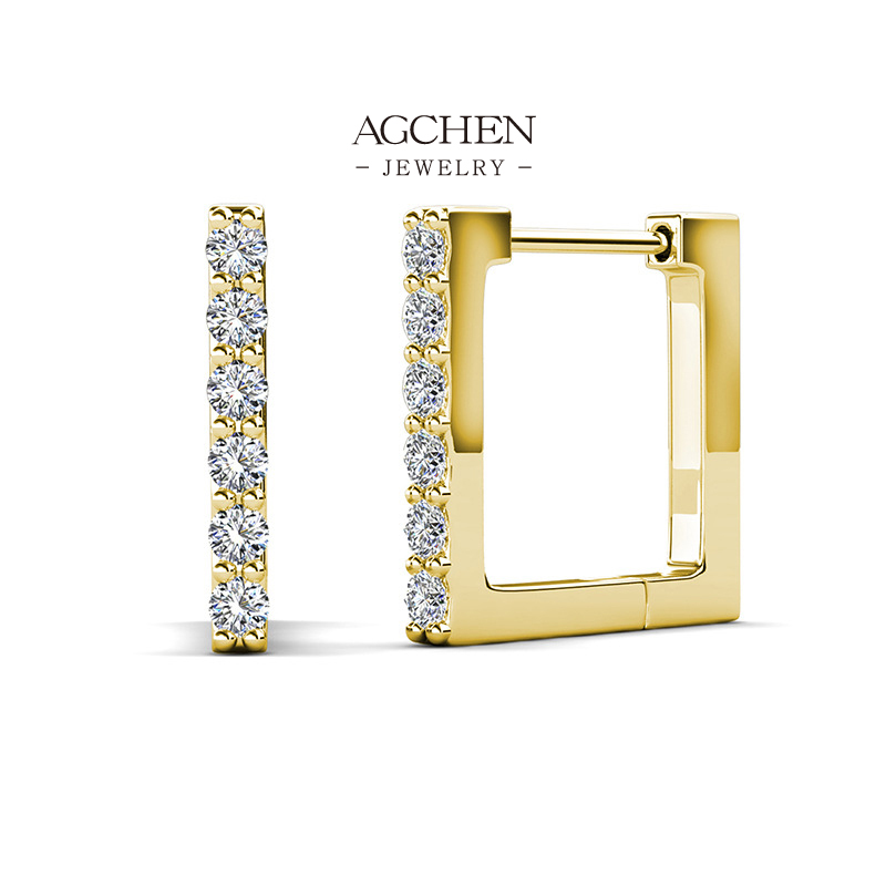 AGCHEN Dainty Crystal Earrings Delicate Jewelry Collection BSCI Certified AGDE0772 
