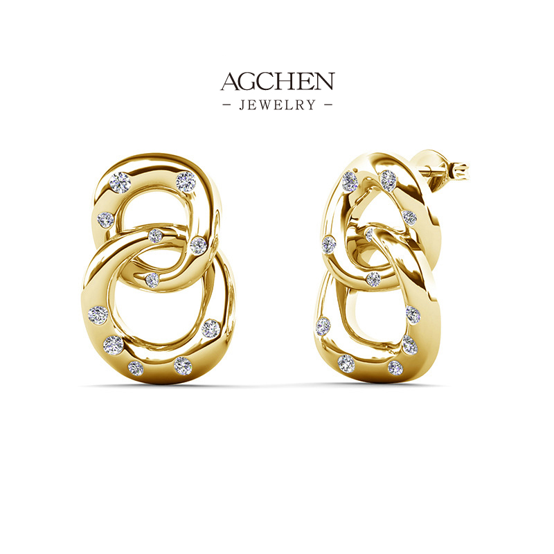 AGCHEN Double Circle Earrings Stackable Design Bulk Order Supplier AGDE0794