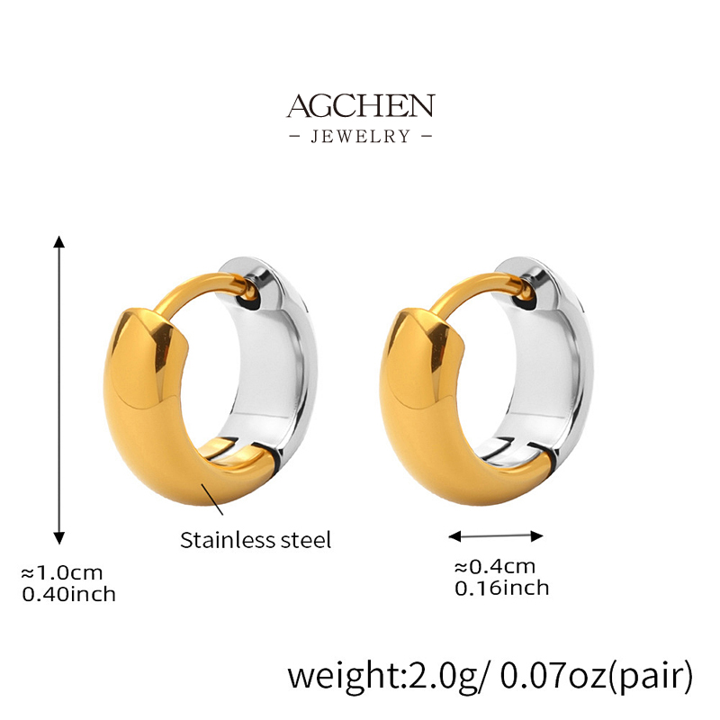 AGCHEN Stainless Steel Clip On Earrings For Non Pierced Ears Hypoallergenic Comfort Fit AGF1015