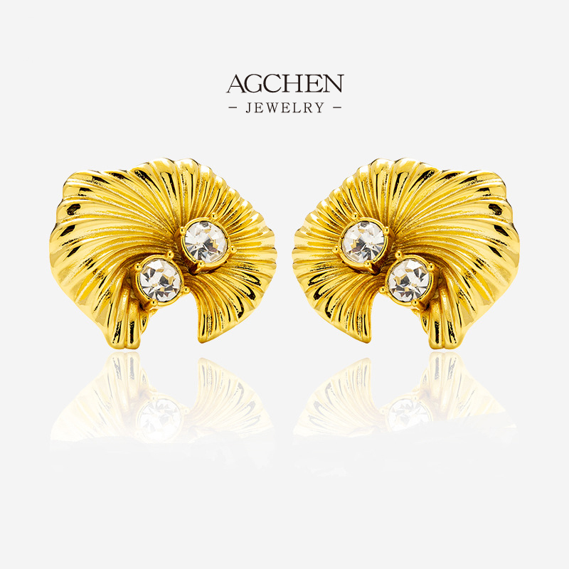 AGCHEN Minimalist Crystal Earrings Daily Wear Wholesale Price AGDE0787