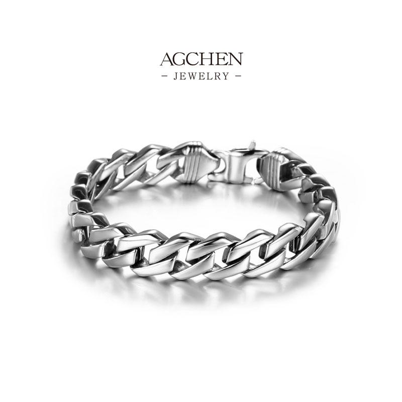 AGCHEN Men's Stainless Steel Cuff Low MOQ Custom Design AGCE556