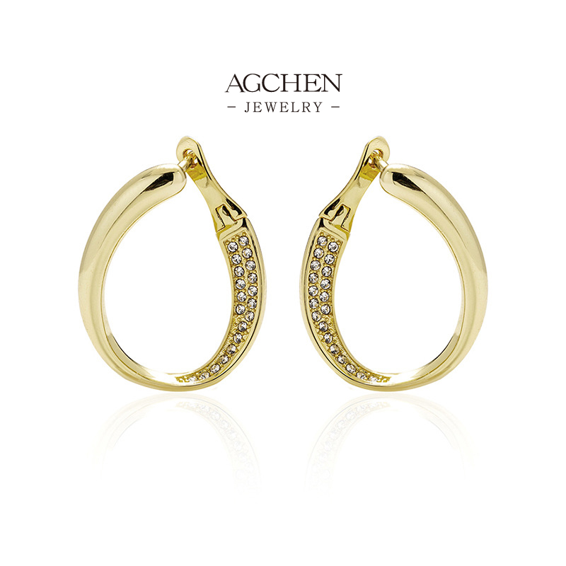 AGCHEN Vintage Zirconia Earrings Retro Style B2B Supplier AGDE0791