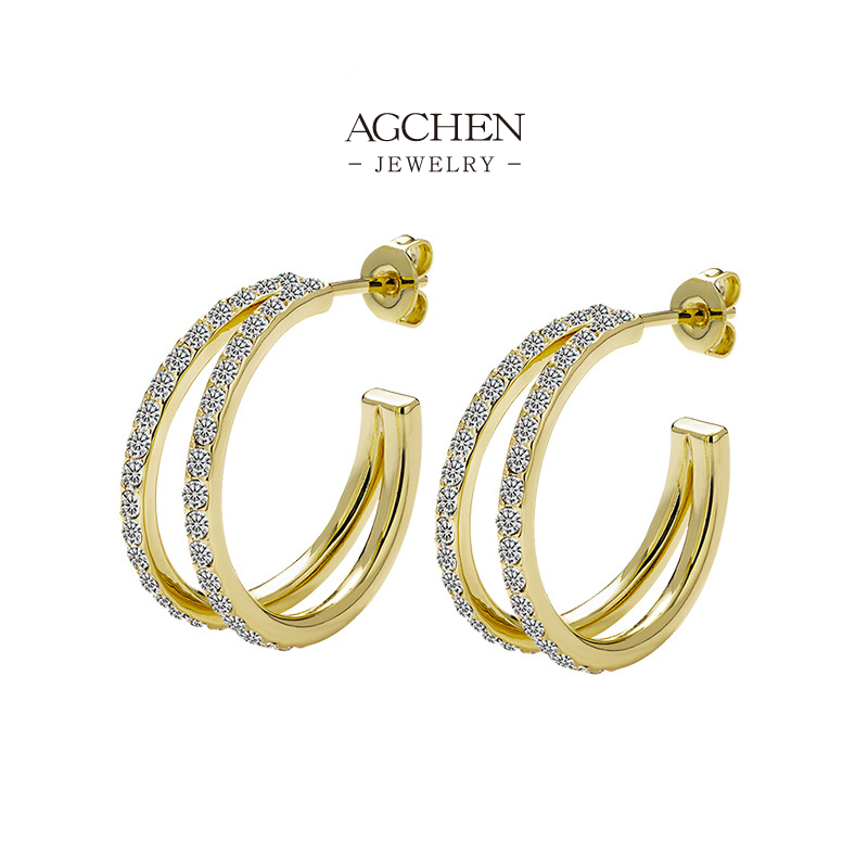 AGCHEN Zirconia Earrings Wholesale Price Small MOQ Manufacturer AGDE0801