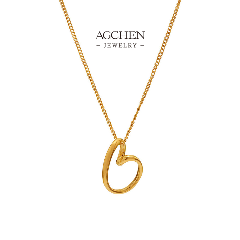 AGCHEN Stainless Steel Heart Pendant Necklace Valentine Gift For Her AGP891