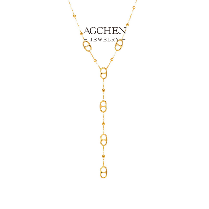 AGCHEN Couture Inspired Necklace Stainless Steel Runway Style Jewelry AGP1309
