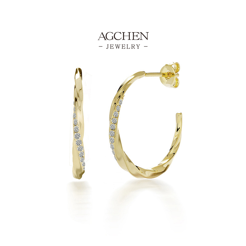 AGCHEN Fashion Zirconia Earrings Trade Price Manufacturer AGDE0826