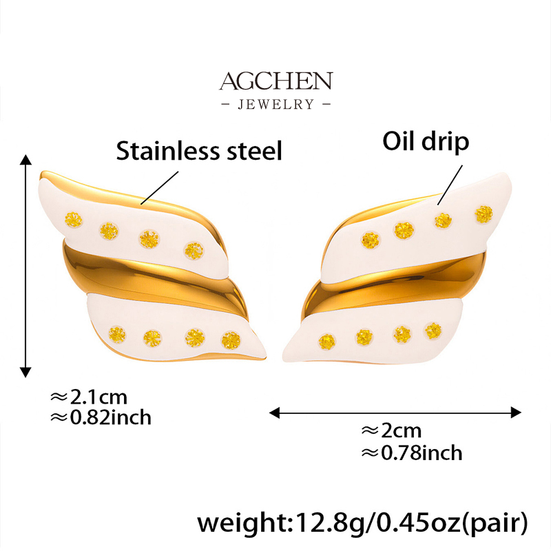 AGCHEN Stainless Steel Artistic Resin Earrings Designer Collection AG JEWELRY AGF346 