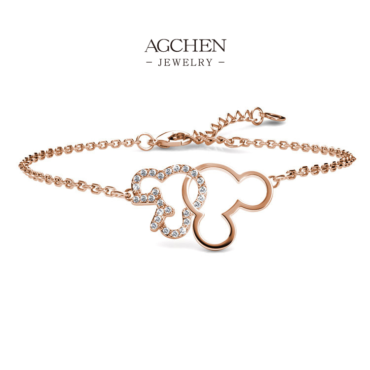 AGCHEN Mickey Mouse Charm Bracelet Disney Style Jewelry AGDBS0125