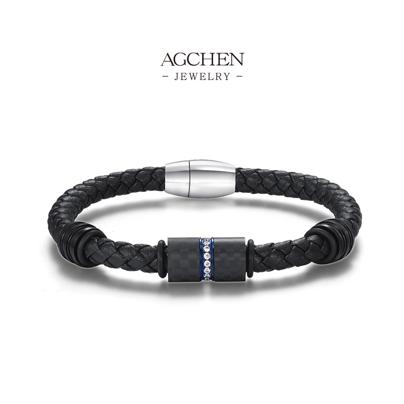 AGCHEN Men&lsquo;s Stainless Steel Paracord Bracelet Trade Price Jewelry Manufacturer AGSL005