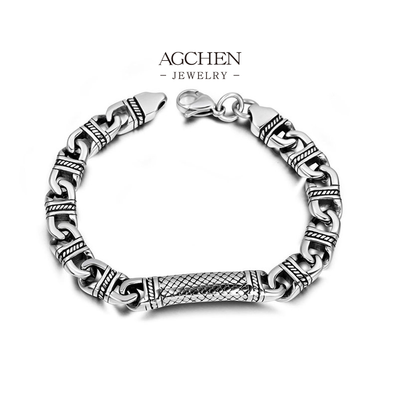 AG Men&rsquo;s Steel Link Wristband Global Exporter FOB Price AGCE241
