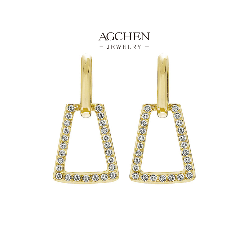 AGCHEN Statement Zirconia Earrings Bold Luxury Designs Custom Manufacturer AGDE0776
