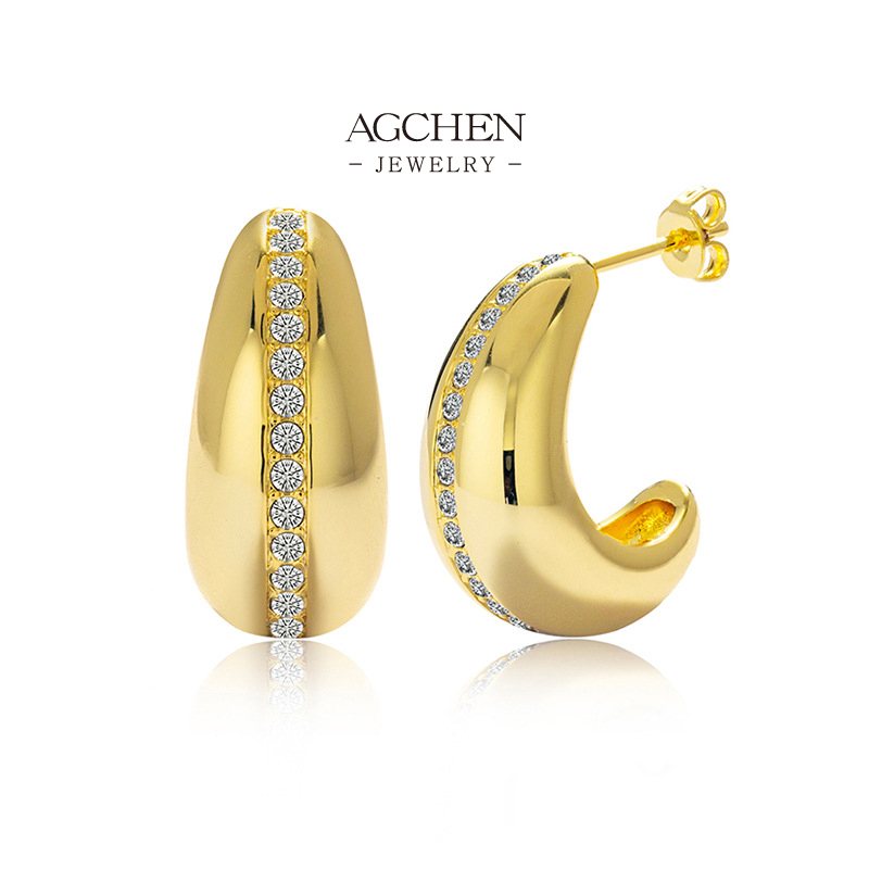 AGCHEN Premium Zirconia Earrings Custom OEM Service AG JEWELRY AGDE0824