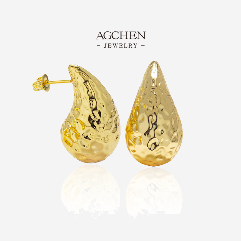 AGCHEN Daily Wear Stud Earrings Custom Logo Service AGDE0842