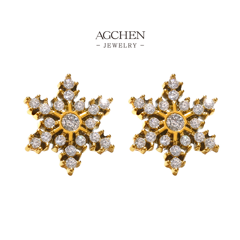 AGCHEN Snowflake Crystal Jewelry Set Icy Winter Holiday Collection AGTXF219