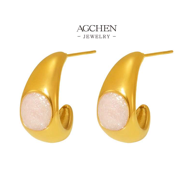 AGCHEN Stainless Steel Viral TikTok Earrings Must Have Jewelry Small MOQ AGF1314
