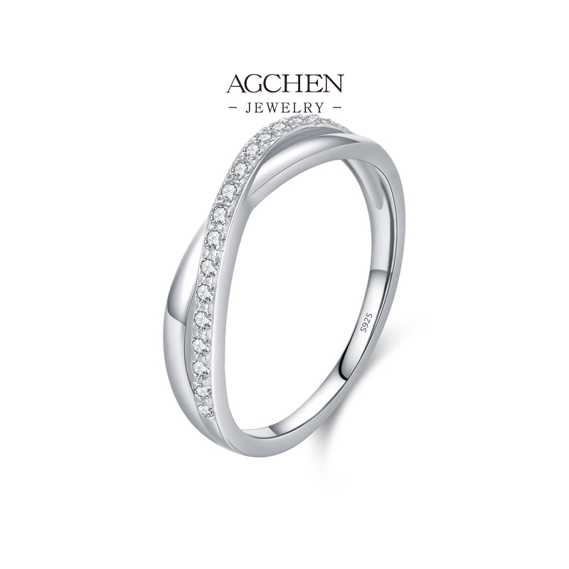 AGCHEN 925 Silver Classic Solitaire Zirconia Ring Timeless Jewelry Everyday Wear Wholesale Supplier AGRHR1946