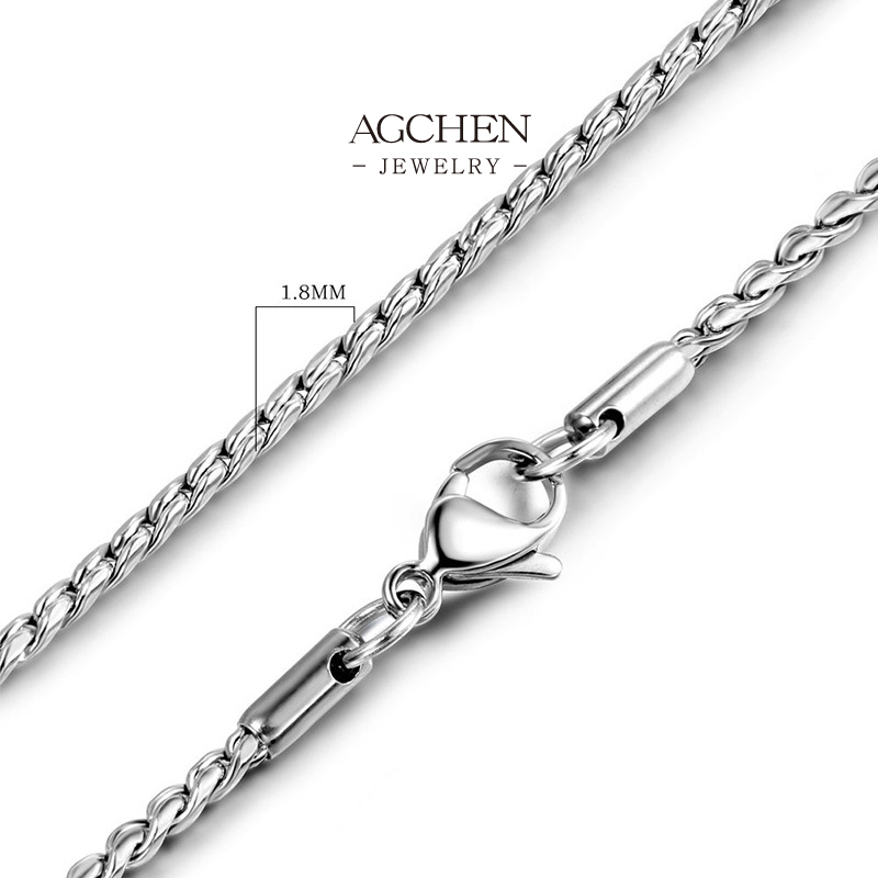 AGCHEN Men&rsquo;s Steel Link Necklace Assorted Sizes OEM Service AGCE550