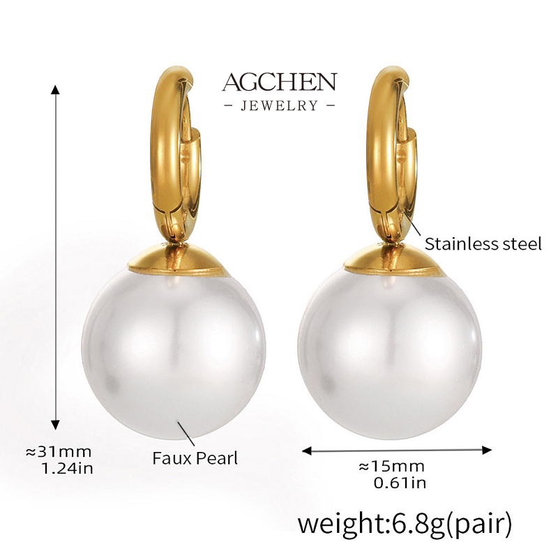 AGCHEN Viral Pearl Earrings TikTok Famous Jewelry Gift Set AGF1449