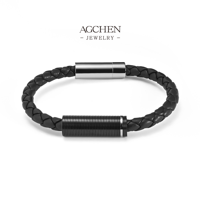 AGCHEN Men&lsquo;s Stainless Steel Woven Bracelet Direct Factory Price OEM Service AG JEWELRY AGSL050
