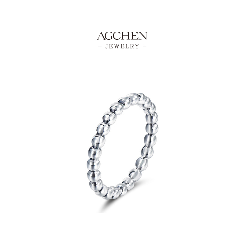 AGCHEN 925 Silver Minimalist Band Ring Dainty Stackable Jewelry Everyday Nickel Free AGRHR621