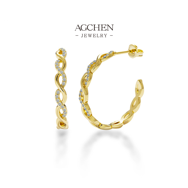 AGCHEN Sparkling Earrings Factory Direct Worldwide Shipping AGDE0817