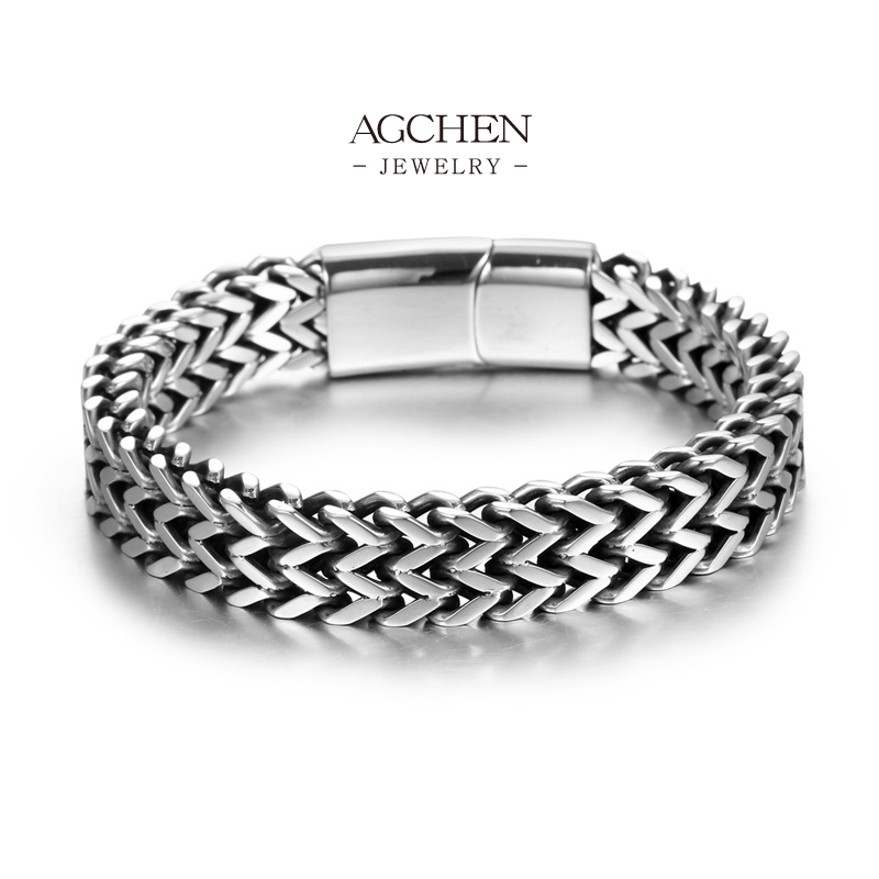 AGCHEN Men's Stainless Steel Bracelet Direct Factory Price OEM Service AG JEWELRY AGCE603
