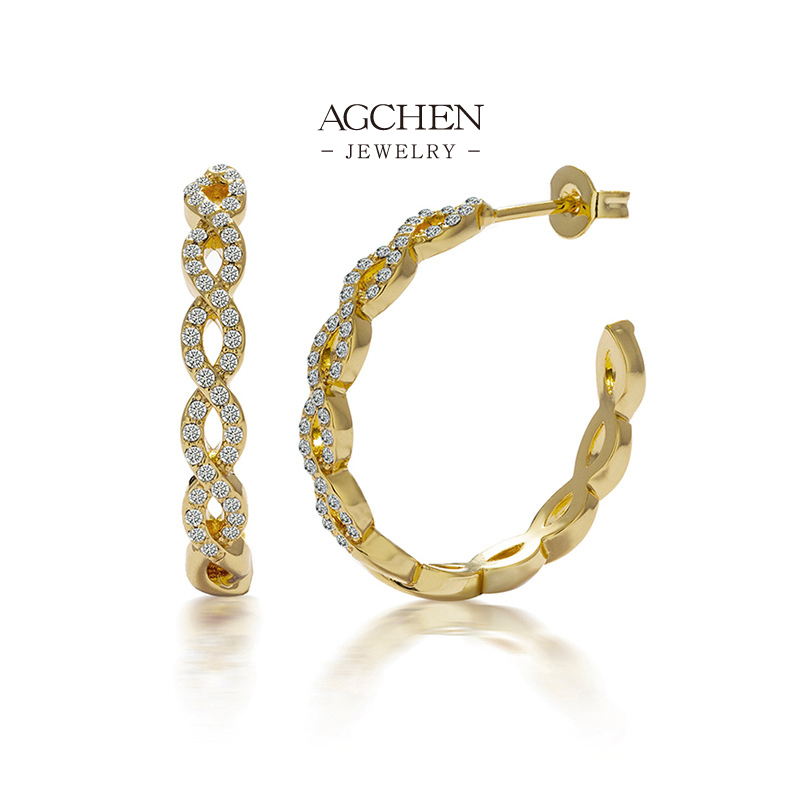 AGCHEN Sparkling Earrings Factory Direct Worldwide Shipping AGDE0818