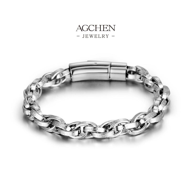 AGCHEN Men's Stainless Steel Wrist Jewelry OEM Manufacturer BSCI Certified AGCE611