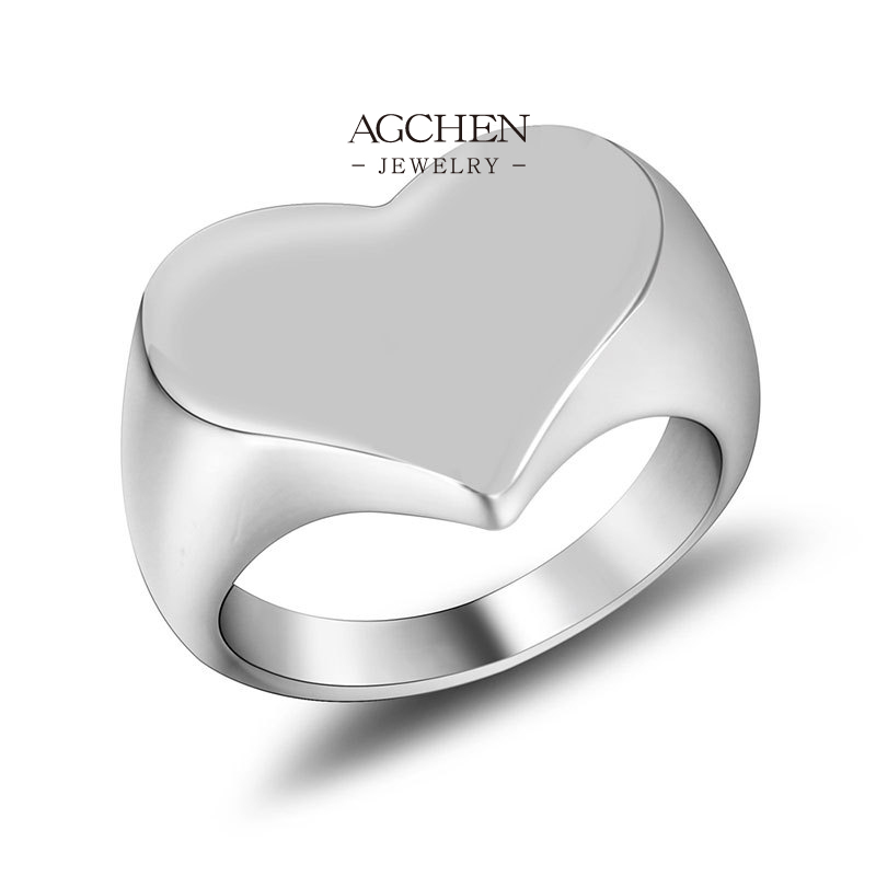 AGCHEN Men&lsquo;s Heart Ring Romantic Jewelry Line Wholesale Supplier AG JEWELRY AGSA083