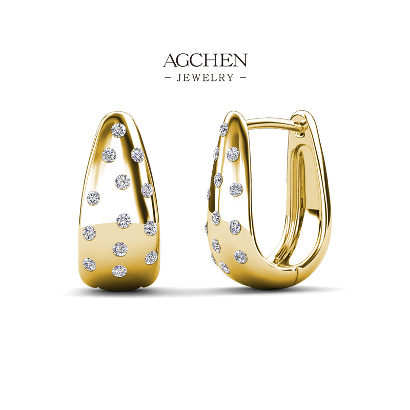 AGCHEN Crystal Stud Earrings Bulk Order Supplier BSCI Certified AGDE0823