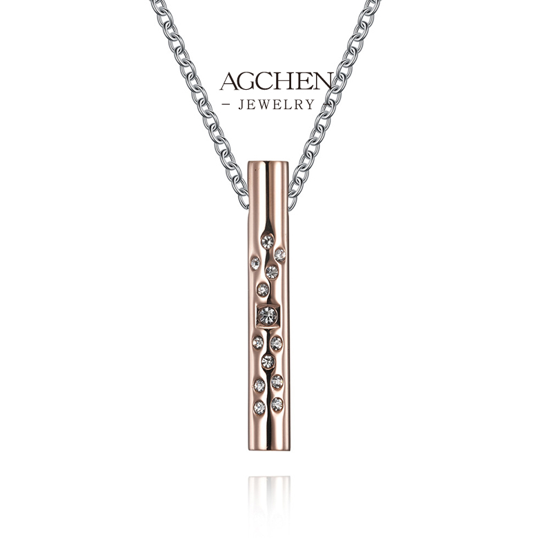 AGCHEN Stainless Steel Flute Pendant Necklace Musical Instrument Jewelry Music Lover Gift Unisex AGDZ098