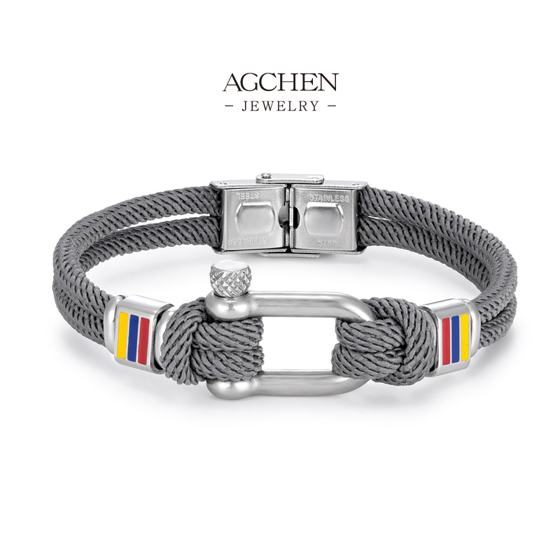 AGCHEN Stainless Steel Viral TikTok Men Chain Bracelet One Stop Service Full Service Manufacturer AGS1764