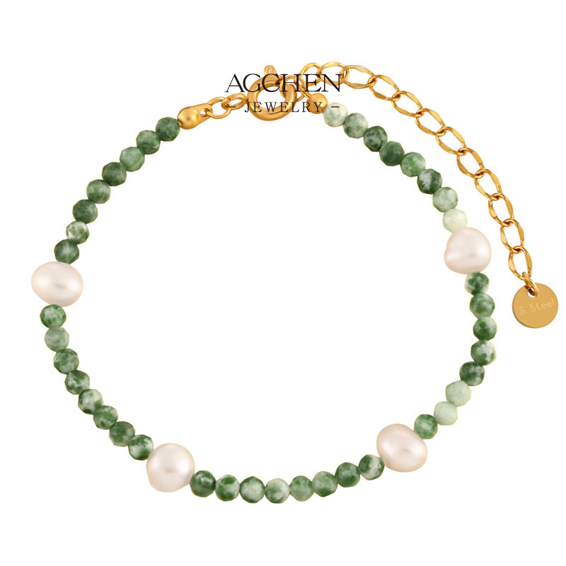 AGCHEN Raw Crystal Chip Bracelet Minimalist Earthy Jewelry Line OEM Manufacturer AG0115 