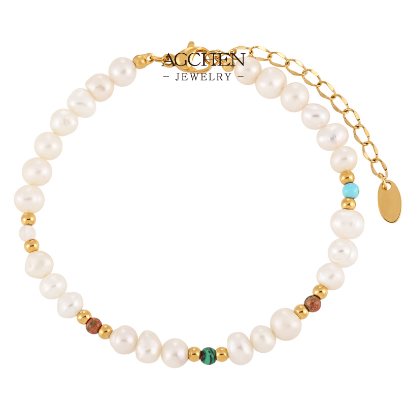 AGCHEN Raw Crystal Chip Bracelet Minimalist Earthy Jewelry Line OEM Manufacturer AG031