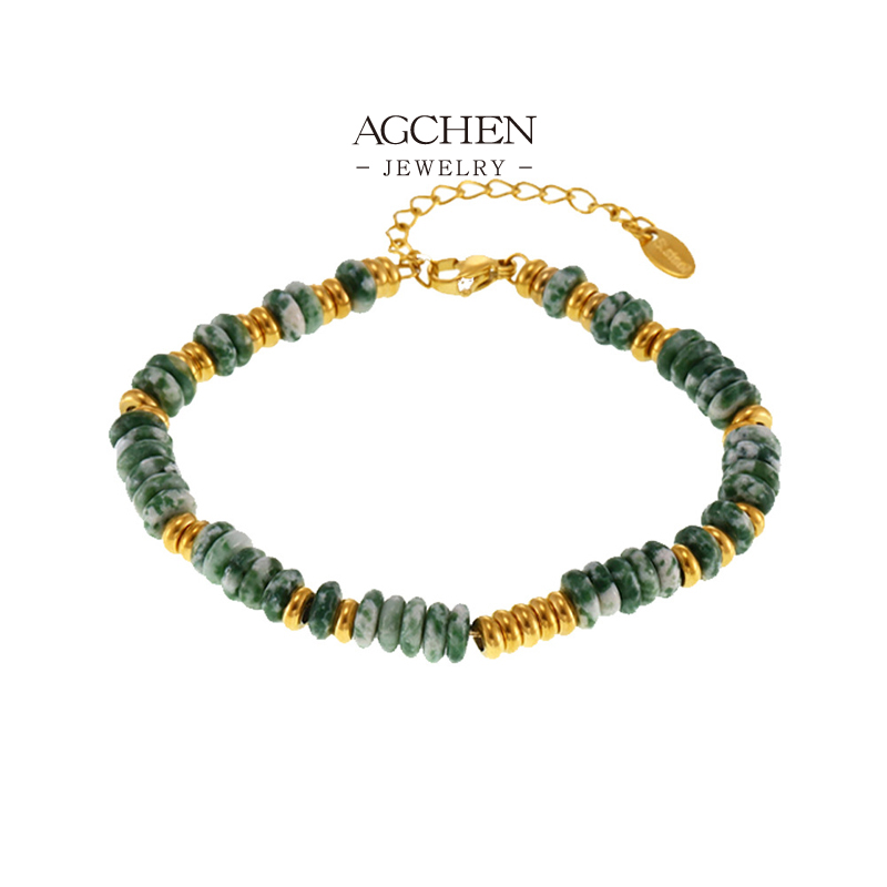 AGCHEN Natural Gemstone Bead Bracelet Healing Stone Jewelry Line OEM Manufacturer AGE589