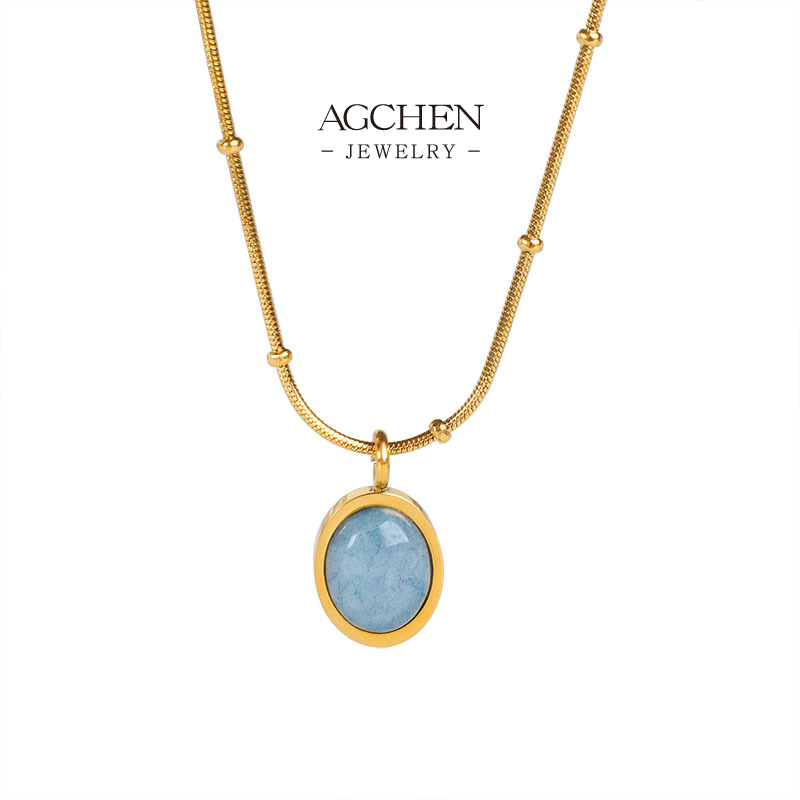 AGCHEN Natural Cat&lsquo;s Eye Stone Pendant Necklace Mystical Gemstone Jewelry Line OEM Service AG20432 