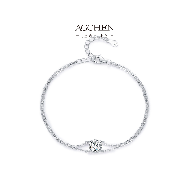AGCHEN 925 Silver Zirconia Tennis Bracelet B2B Wholesale Supplier Small MOQ AGMSB0071