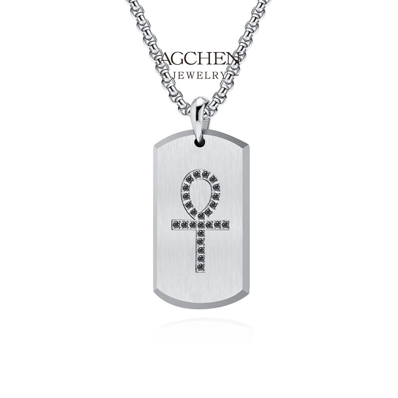 AGCHEN Stainless Steel Men Pendant Necklace Heavy Duty Chain Jewelry Bold Everyday Wear AGDZ176