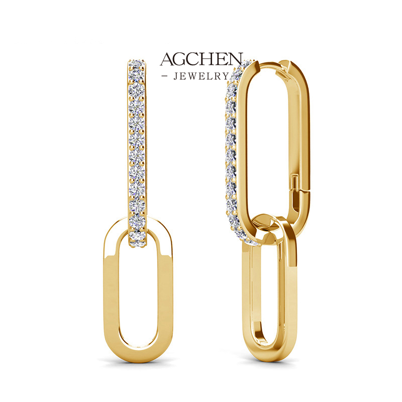 AGCHEN Modern Zirconia Earrings Contemporary Designs Bulk Supplier AGDE0896